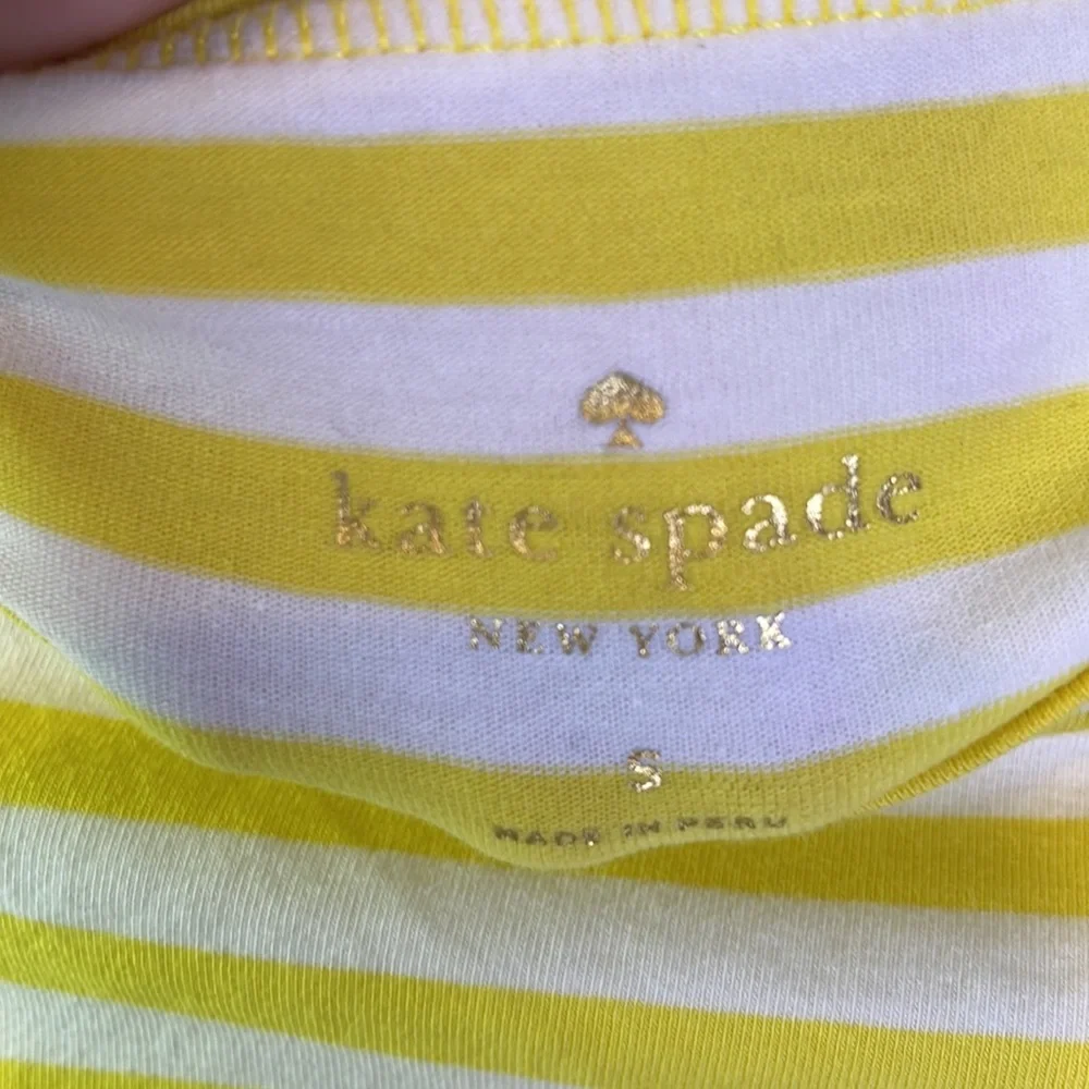 KATE SPADE BOATNECK BOW STRIPED TEE SMALL